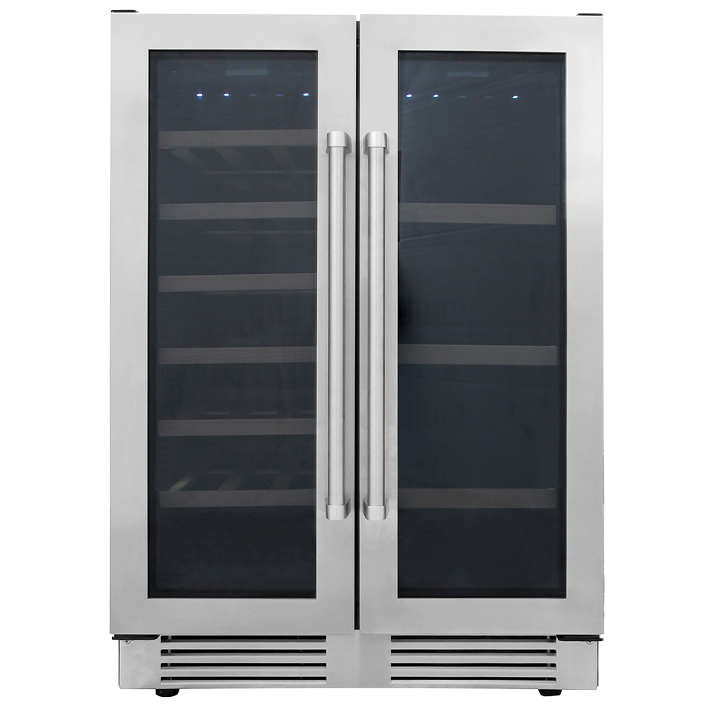 images Thor Kitchen 24"French Door Wine and Beverage Center, 21 Wine Bottle Capacity and 95 Can Capacity TBC2401DI - Image 1