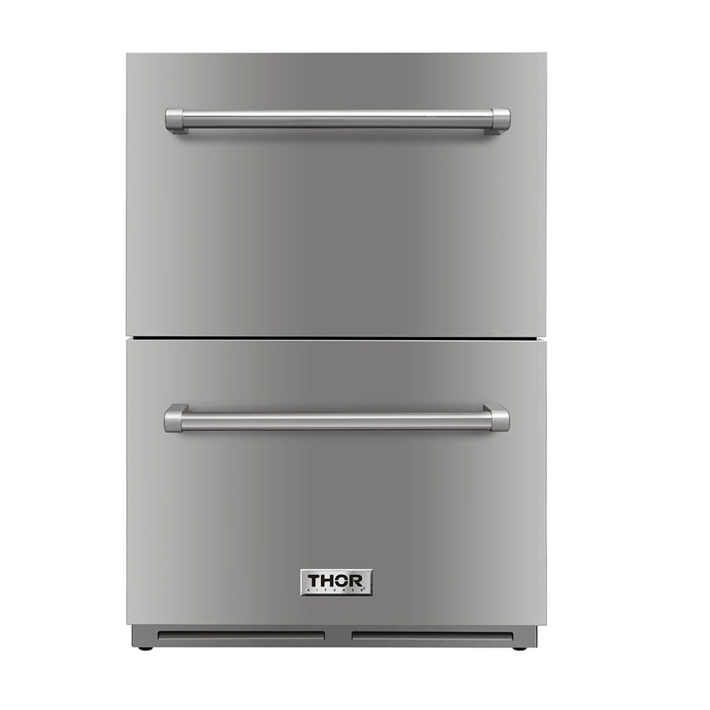 images Thor Kitchen 24" Indoor Outdoor Refrigerator Drawer in Stainless Steel TRF2401U - Image 1