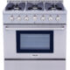 Thor Kitchen 36" Professional Liquid Propane Gas Range in Stainless Steel HRG3618ULP