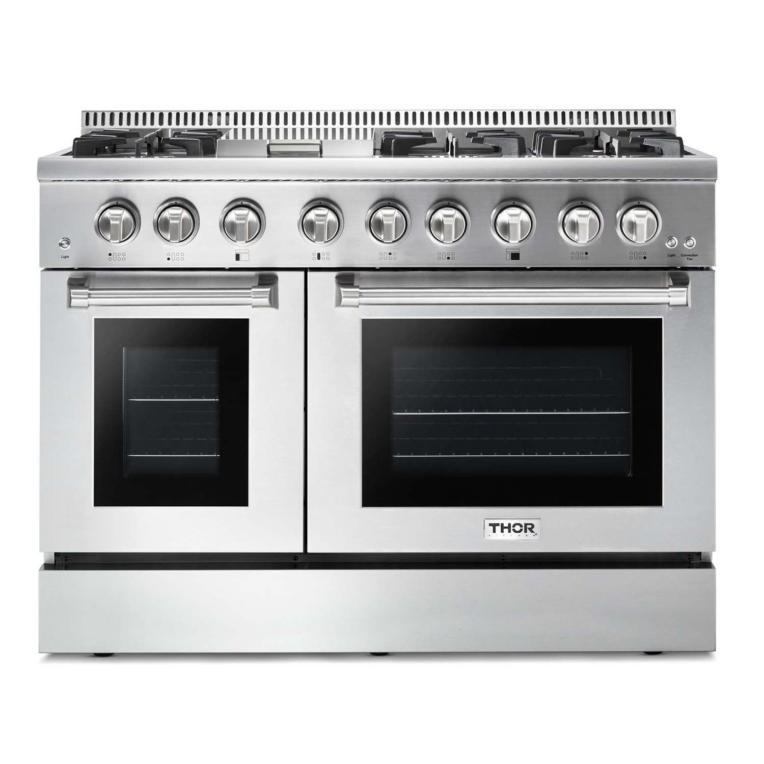images Thor Kitchen 48"Professional Dual Fuel Gas Range in Stainless Steel HRD4803U - Image 1
