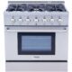 Thor Kitchen 36" Professional Dual Fuel Liquid Propane Gas Range in Stainless Steel HRD3606ULP