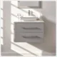 Totti Wave 24" Gray Modern Bathroom Vanity with Super White Man-Made Stone Top & Sink-EVVN147-24GR