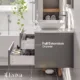 Totti Wave 24" Gray Modern Bathroom Vanity with Super White Man-Made Stone Top & Sink-EVVN147-24GR - Image 5