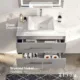 Totti Wave 30" Gray Modern Bathroom Vanity with Super White Man-Made Stone Top & Sink-EVVN147-30GR - Image 3