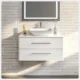 Totti Wave 30" White Modern Bathroom Vanity with Super White Man-Made Stone Top & Sink-EVVN147-30WH