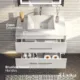 Totti Wave 30" White Modern Bathroom Vanity with Super White Man-Made Stone Top & Sink-EVVN147-30WH - Image 3