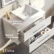 Totti Wave 30" White Modern Bathroom Vanity with Super White Man-Made Stone Top & Sink-EVVN147-30WH - Image 4
