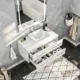 Totti Wave 36" White Modern Bathroom Vanity with Super White Man-Made Stone Top & Sink-EVVN147-36WH - Image 4