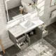 Totti Wave 48" Gray Modern Bathroom Vanity with Super White Man-Made Stone Top & Sink-EVVN147-48GR - Image 5