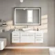 Totti Wave 48" White Modern Bathroom Vanity with Super White Man-Made Stone Top & Sink-EVVN147-48WH