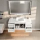 Totti Wave 48" White Modern Bathroom Vanity with Super White Man-Made Stone Top & Sink-EVVN147-48WH - Image 3