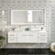 Totti Wave 60" White Modern Double Sink Bathroom Vanity with Super White Man-Made Stone Top & Sinks-EVVN147-60WH