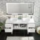 Totti Wave 60" White Modern Double Sink Bathroom Vanity with Super White Man-Made Stone Top & Sinks-EVVN147-60WH - Image 3