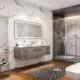 Totti Wave 72" Gray Modern Double Sink Bathroom Vanity with Super White Man-Made Stone Top & Sinks-EVVN147-72GR - Image 3