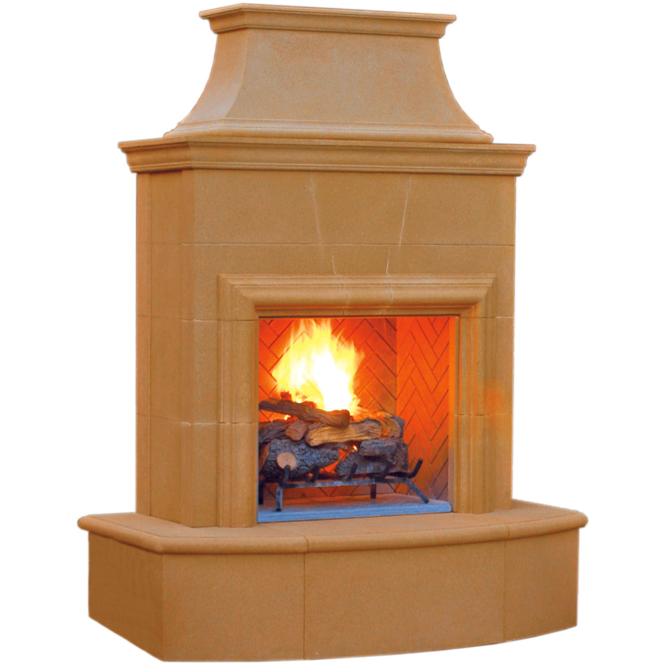 images American Fyre Designs 16'' Radiused Bullnose Hearth Petite Cordova Outdoor Vented Fireplace 025-01-N-CB-LUC - Image 1