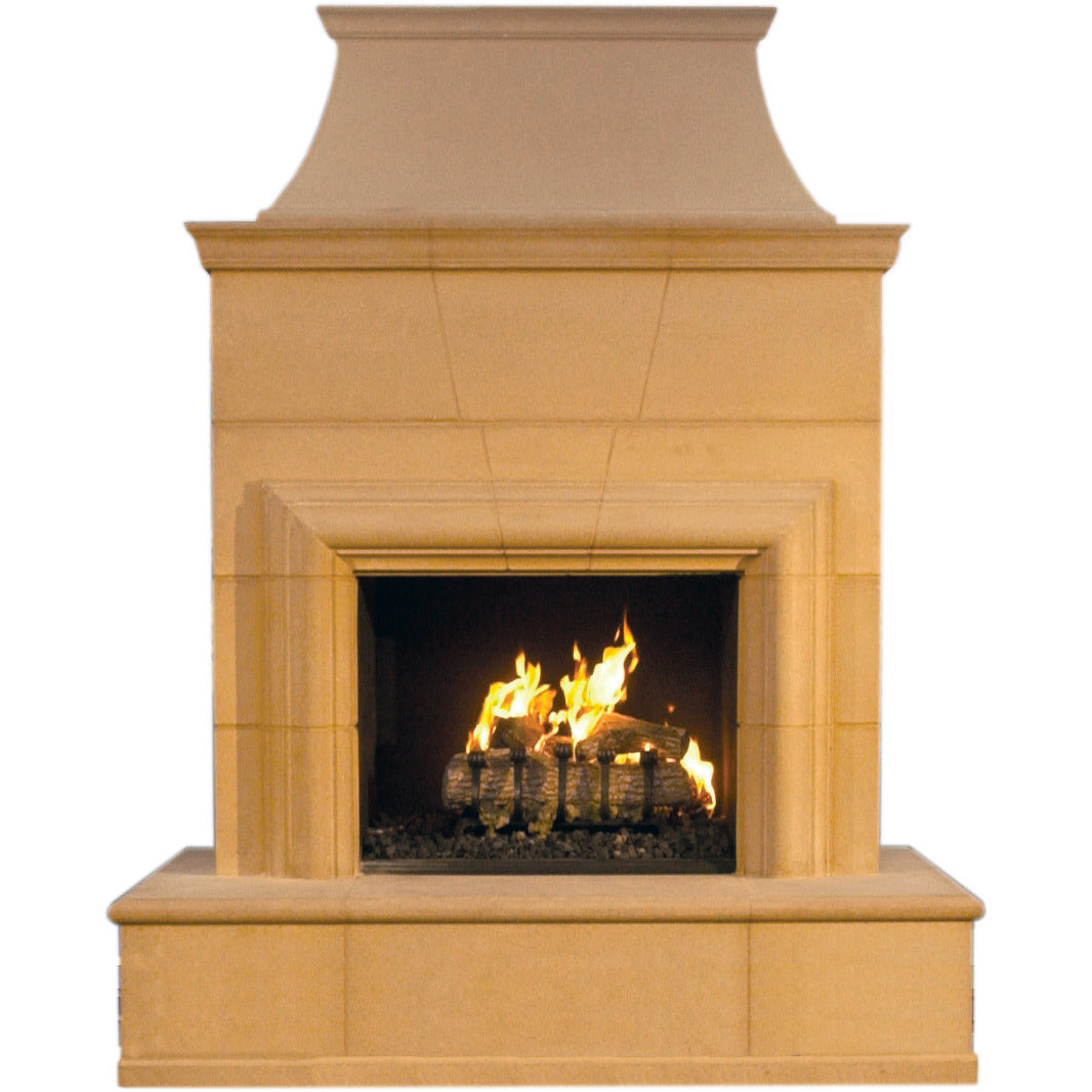 images American Fyre Designs 16'' Rectangle Bullnose Cordova Outdoor Vented Fireplace 022-20-N-CB-LBC - Image 1
