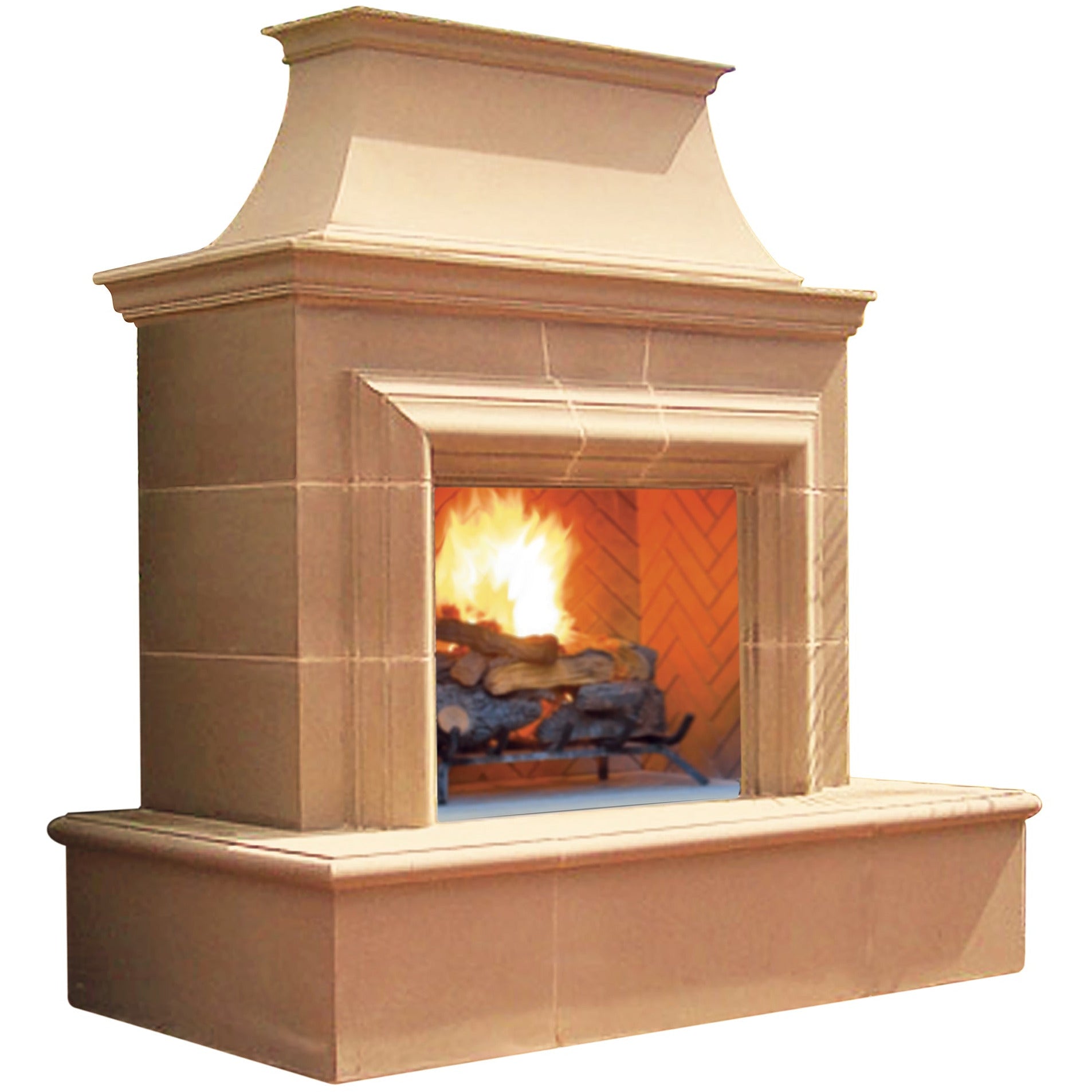 images American Fyre Designs 16'' Rectangle Bullnose Reduced Cordova Outdoor Vent-Free Fireplace 123-20-H-CB-RUC - Image 1