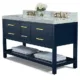 Ancerre Elizabeth 60 inch Bathroom Vanity Set in Heritage Blue with 24 inch Mirrors VTSM-ELIZABETH-60-HB-CW-GD - Image 2