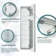 Aquadom Edge Royale 15'' × 70'' Right Hinge LED Lighted Medicine Cabinet - Image 11