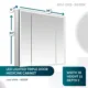 Aquadom Edge Royale 36'' × 32'' LED Lighted Triple Door Medicine Cabinet - Image 19