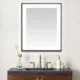 Aquadom Lexington 30''x 36'' x 2.28'' LED Lighted Slim Frame Mirror with Defogger Matte Black Finish