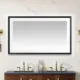 Aquadom Madison 60''x 36'' x 2.28'' LED Lighted Chamfer Frame Mirror with Defogger Matte Black Finish