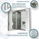 Aquadom Royale Plus 36'' × 30'' LED Lighted Triple Door Medicine Cabinet - Image 14