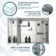 Aquadom Signature Royale 36'' × 30'' LED Lighted Triple Door Medicine Cabinet - Image 13