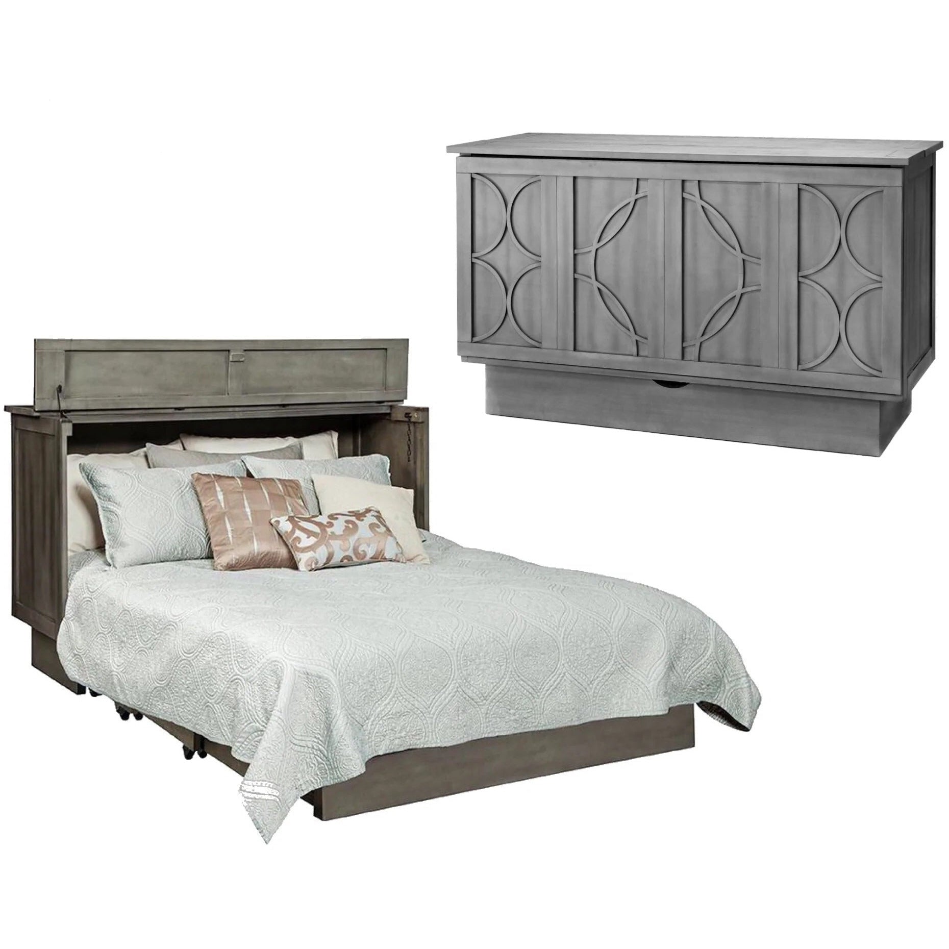 images Arason Creden-ZzZ Brussels Charcoal Queen Size Murphy Cabinet Bed 543-20 - Image 1