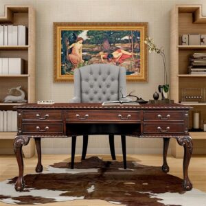 design-toscano-19th-century-chippendale-mahogany-partners-writing-desk-af7050