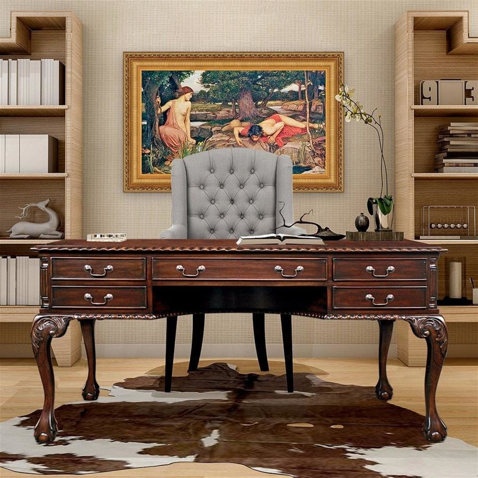 images design-toscano-19th-century-chippendale-mahogany-partners-writing-desk-af7050