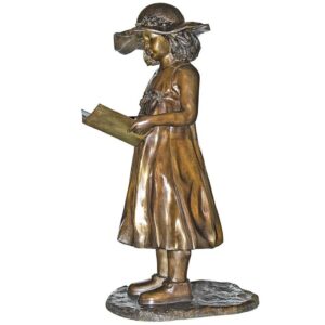 design-toscano-beulah-sundress-little-girl-reading-cast-bronze-garden-statue-pn6580