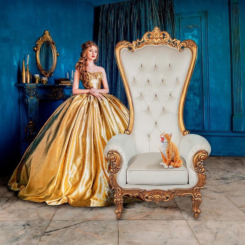 images Design Toscano Contessa Stylish Baroque Throne Chair AF51553 - Image 1