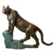 Design Toscano Cougar on a Rock Cast Bronze Garden Statue KW28995 - Image 2