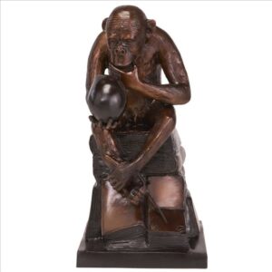 design-toscano-darwins-ape-thinker-cast-bronze-statue-dk2602