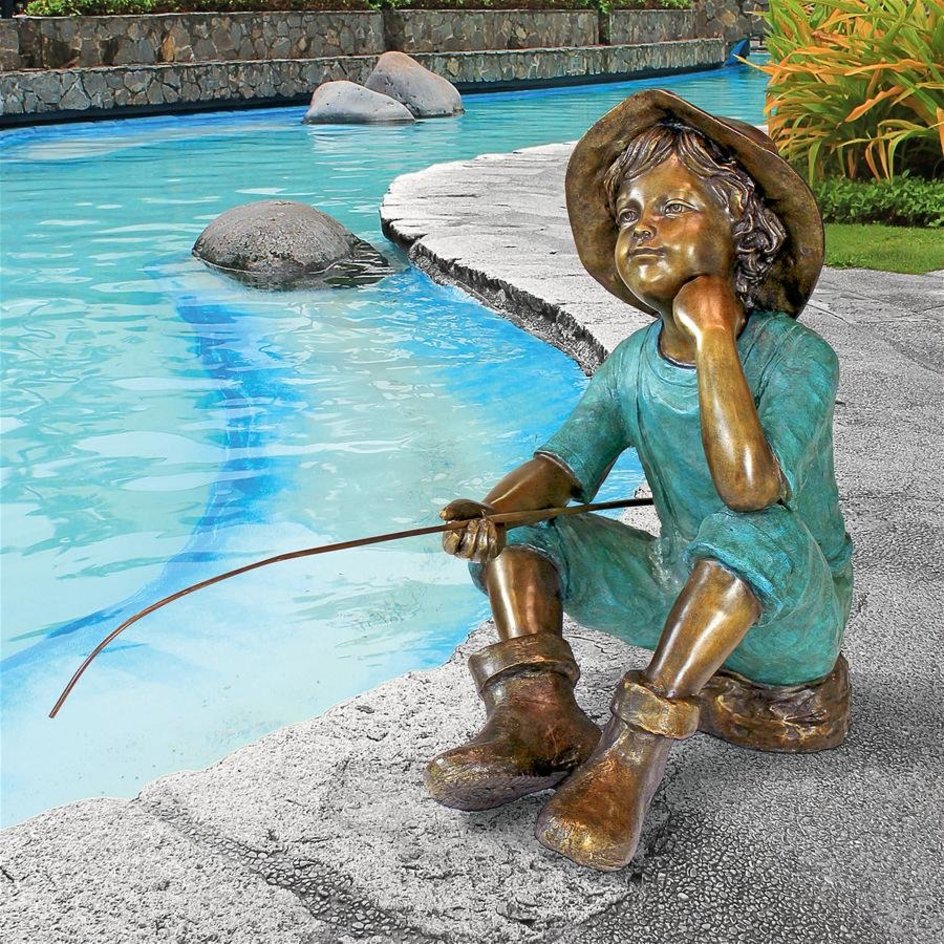 images design-toscano-fish-wish-fisherboy-cast-bronze-garden-statue-pn6961