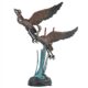 Design Toscano Flying Heron Pair in Reeds Cast Bronze Garden Statue DD2164