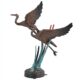 Design Toscano Flying Heron Pair in Reeds Cast Bronze Garden Statue DD2164 - Image 2
