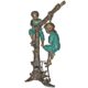 Design Toscano Frolicking Fisherman Two Boys on a Tree Cast Bronze Garden Statue  PN6715 - Image 2
