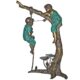 Design Toscano Frolicking Fisherman Two Boys on a Tree Cast Bronze Garden Statue  PN6715 - Image 3