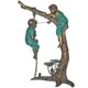 Design Toscano Frolicking Fisherman Two Boys on a Tree Cast Bronze Garden Statue  PN6715 - Image 4