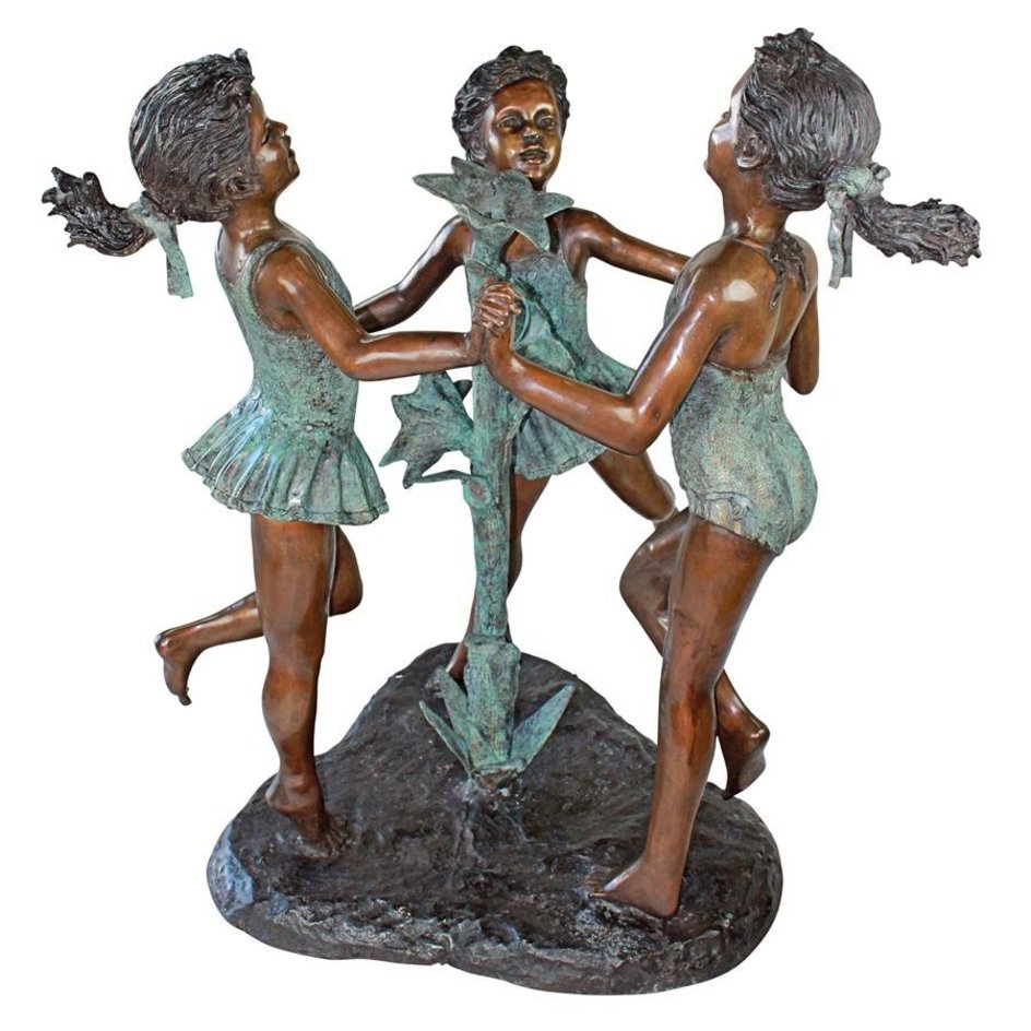 images Design Toscano Fun in the Sun Girls Cast Bronze Garden Statue KW29440 - Image 1