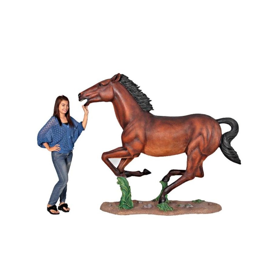 images Design Toscano Galloping Quarter Horse Filly Statue NE130054 - Image 1