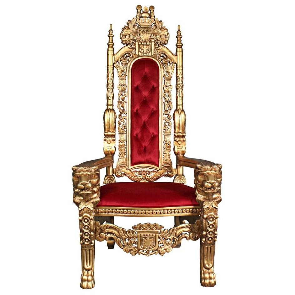 images Design Toscano Golden Lord Raffles Lion Throne Chair AF1282 - Image 1