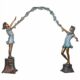 Design Toscano Grand Scale Flower Arbor Kids Cast Bronze Garden Statue KW28605 - Image 2