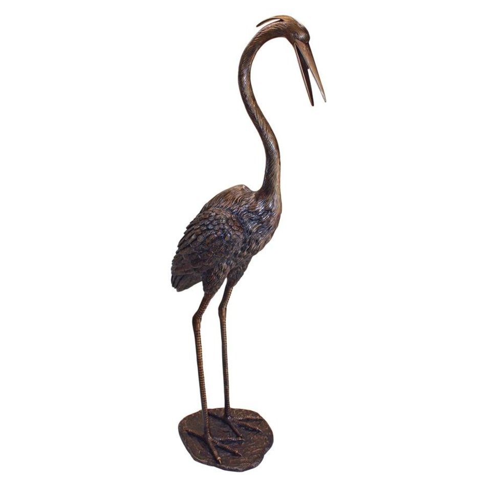 images design-toscano-grande-heron-head-high-cast-bronze-garden-statue-pn69702