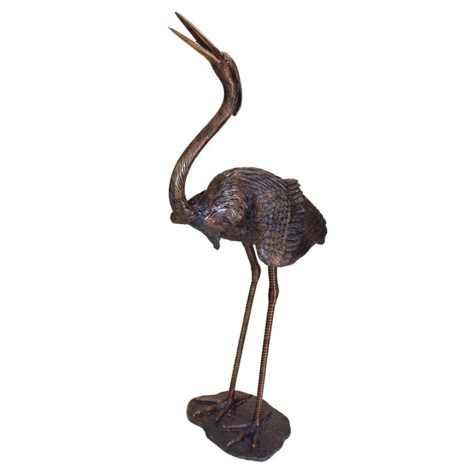 images design-toscano-grande-heron-head-low-cast-bronze-garden-statue-pn69701