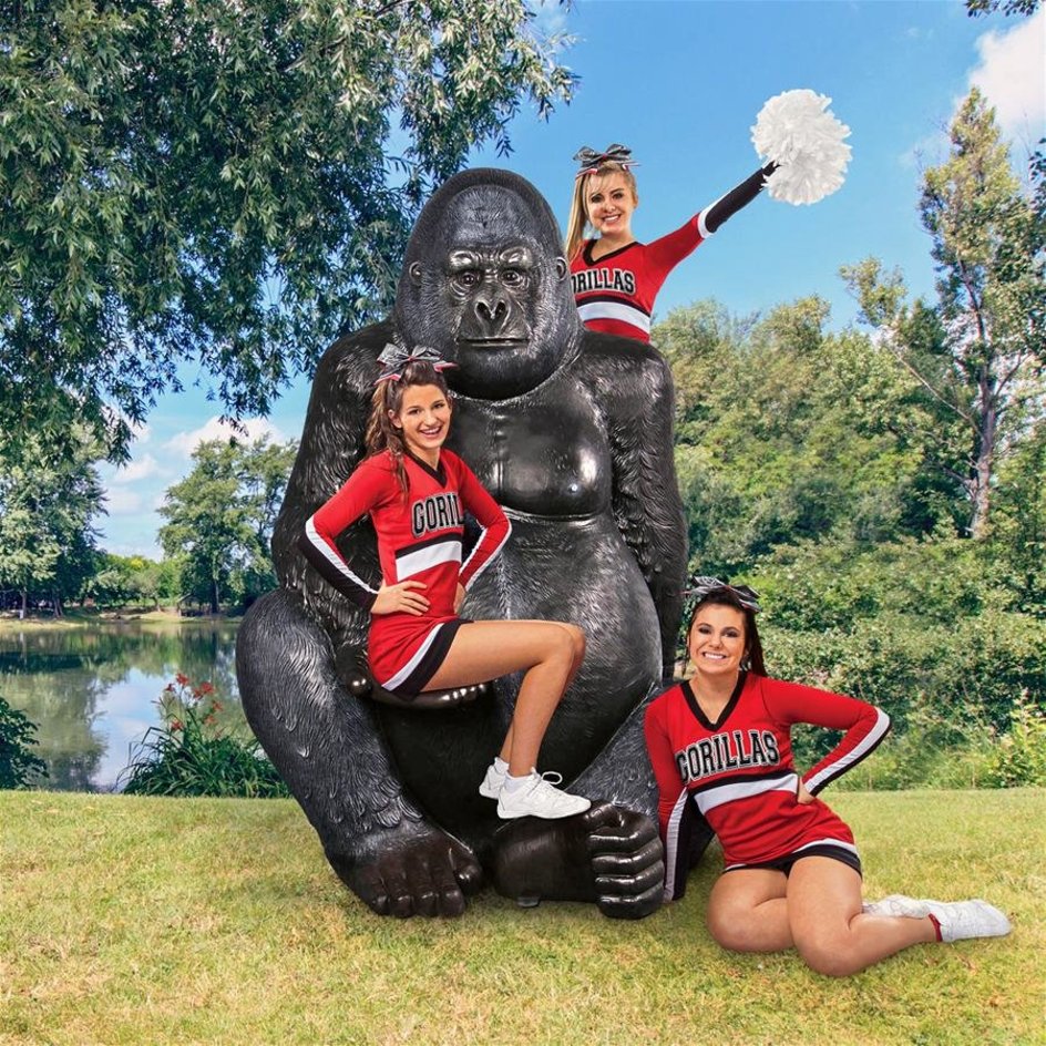 images Design Toscano Grande Scale Male Silverback Gorilla Photo Op Statue NE200037 - Image 1