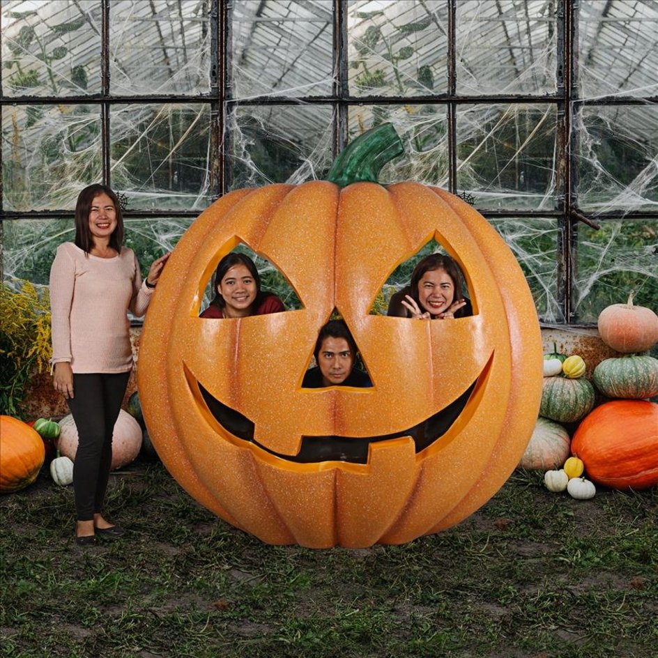 images Design Toscano Halloween Pumpkin Patch Photo Op Statue NE190075 - Image 1