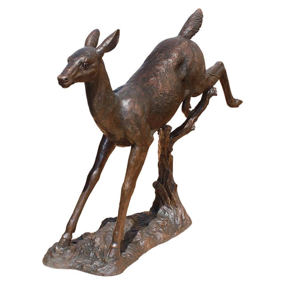 images Design Toscano Leaping Deer Cast Bronze Garden Statue AS25398 - Image 1
